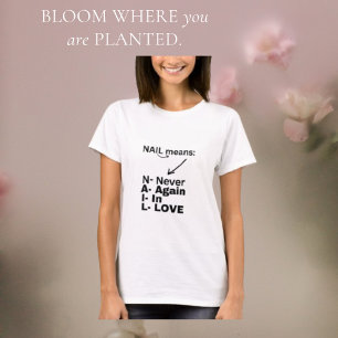 Nooit meer verliefd Sarcastische liefdesboodschap T-shirt