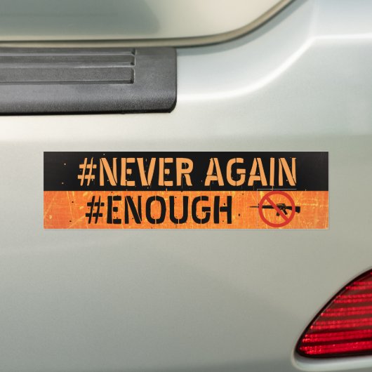 Nooit meer voldoende Bumpersticker tegen Pistool (Op auto)