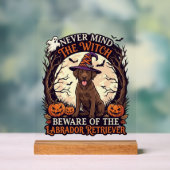 Nooit Mind Heks Pas Op Labrador Retriever Hallowee Acryl Bord (Neutraal)