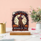 Nooit Mind Heks Pas Op Labrador Retriever Hallowee Acryl Bord (Huwelijk)