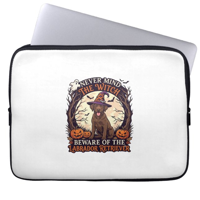 Nooit Mind Heks Pas Op Labrador Retriever Hallowee Laptop Sleeve (Voorkant)