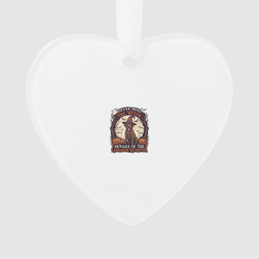 Nooit Mind Heks Pas Op Labrador Retriever Hallowee Ornament (voorkant)