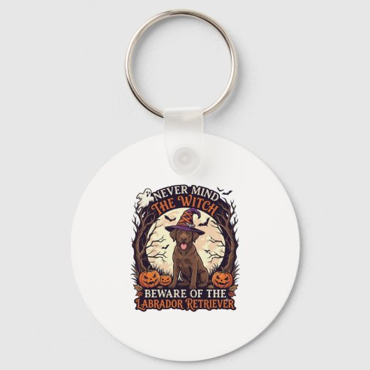 Nooit Mind Heks Pas Op Labrador Retriever Hallowee Sleutelhanger (Voorkant)
