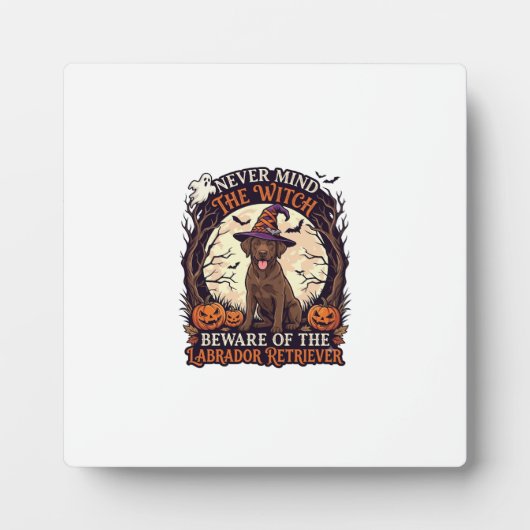 Nooit Mind Witch Beware Labrador Retriever Hallowe Fotoplaat (Voorkant)