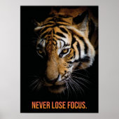 Nooit minder focus - tijger, succes, ondernemer poster (Voorkant)