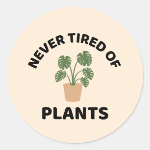 Nooit moe van planten grappig plant ronde sticker