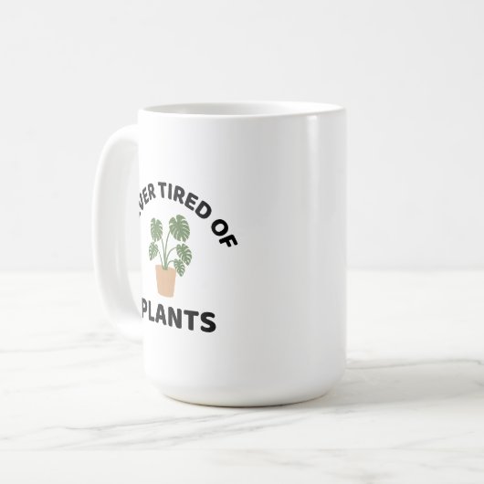 Nooit moe van planten grappige plant liefhebber koffiemok (Voorkant links)