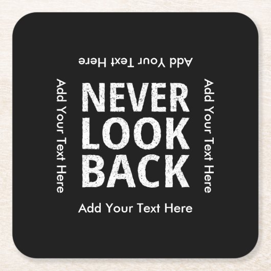 Nooit Motivatie tekst terugkijken Kartonnen Onderzetters (Voorkant)