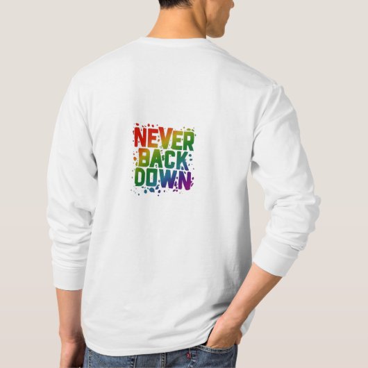 Nooit naar beneden t-shirt (Achterkant)