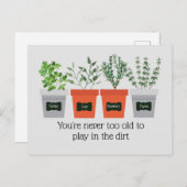 Nooit naar het Oude Citaat van de Gardening van de Briefkaart (Voorkant / Achterkant)