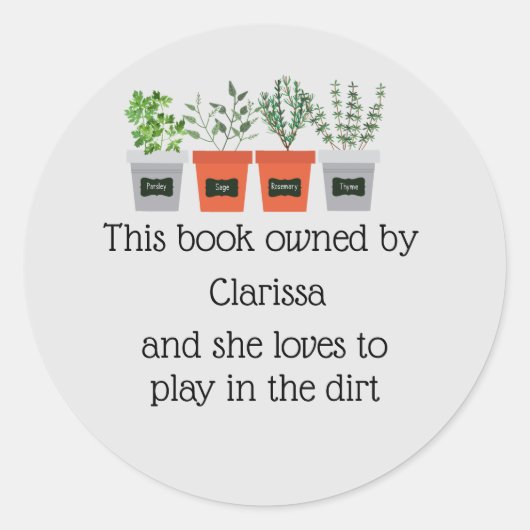 Nooit naar Oude Fun Gardening Quote Bookplaat Ronde Sticker (Voorkant)