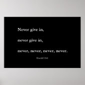 Nooit, nooit, nooit opgeven poster (Voorkant)