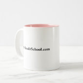 "Nooit, nooit, nooit opgeven.", Winston Churc... Tweekleurige Koffiemok (Voorkant links)