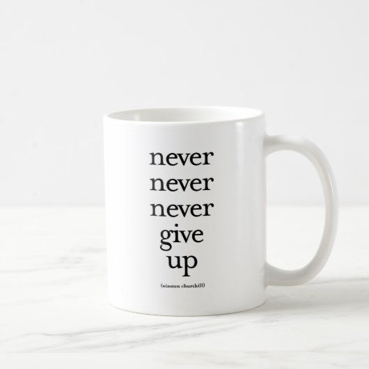 Nooit nooit opgeven koffiemok (Rechts)