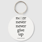 Nooit nooit opgeven sleutelhanger (Voorkant)