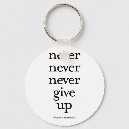 Nooit nooit opgeven sleutelhanger (Voorkant)