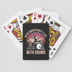 Nooit onderschatten een meisje dat drumt Vrouwelij Pokerkaarten