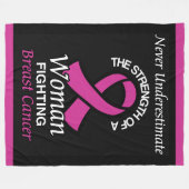 Nooit onderschatten/lint/vrouw.. borstkanker fleece deken (Voorkant (Horizontaal))