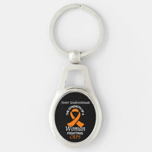 Nooit onderschatten/lint/vrouw...CRPS Sleutelhanger (Voorkant)