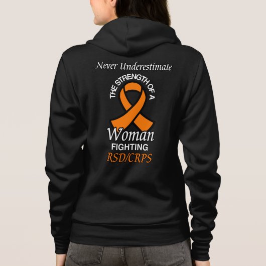Nooit onderschatten/lint/vrouw.. RSD/CRPS Hoodie (Achterkant)
