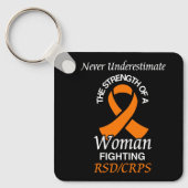 Nooit Onderschatten/Lint/Vrouw...RSD/CRPS Sleutelhanger (Voorkant)
