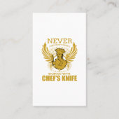 NOOIT ONDERSCHATTING VAN DE MACHT VAN VROUWEN KNIF VISITEKAARTJE (Voorkant)