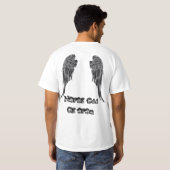 Nooit oneven of even - Accepteer niets T-shirt (Achterkant volledig)