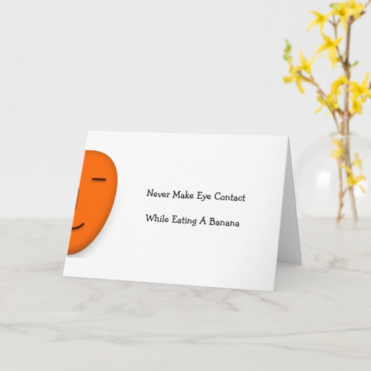 Nooit Oogcontact.. Grappige Quote Tip Stuur een La Kaart (Gele Bloem)