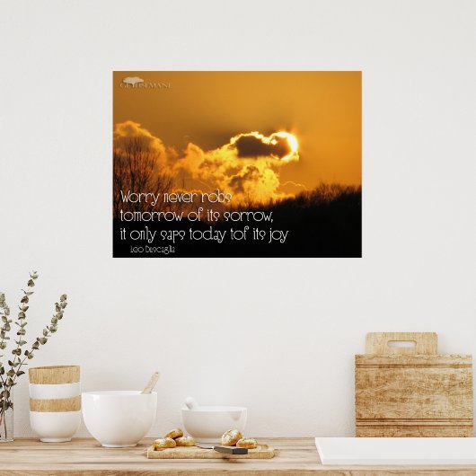 Nooit ooit bezorgd poster (Keuken)