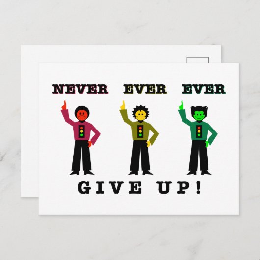 Nooit ooit opgegeven! briefkaart (Voorkant / Achterkant)