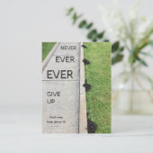 Nooit ooit opgeven. briefkaart (Staand voorkant)