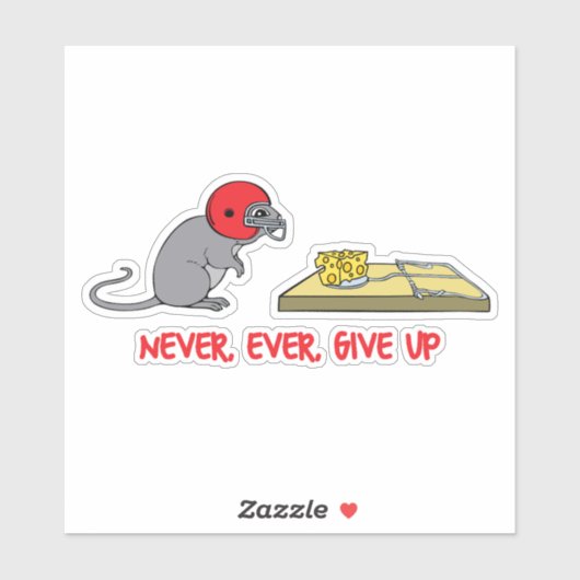 Nooit ooit opgeven sticker (Vel)