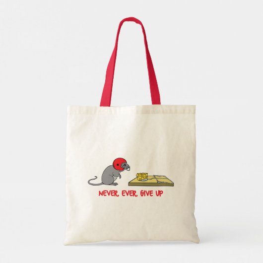 Nooit ooit opgeven tote bag (Achterkant)