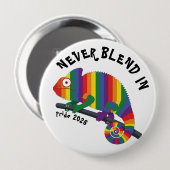 Nooit Opgaan in de Regenboog Kameleon Pride Ronde Button 4,0 Cm (Voorkant /achterkant)