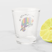 Nooit Opgaan in de Regenboog Kameleon Pride Shot Glas (Achterkant)
