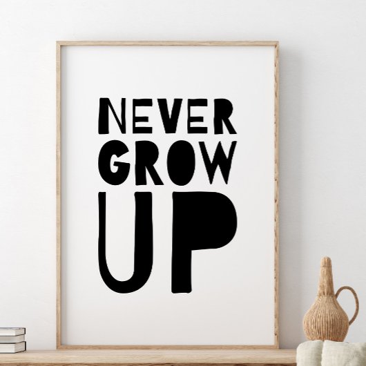 Nooit Opgegroeid Print, Kinderkamer Decoratie