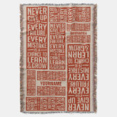 NOOIT OPGEVEN aangepaste gooi deken (Voorkant Verticaal)