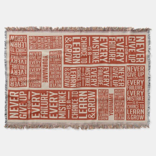 NOOIT OPGEVEN aangepaste gooi deken (Voorkant)