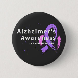 Nooit opgeven - Alzheimer's Bewustheid Ronde Button 5,7 Cm
