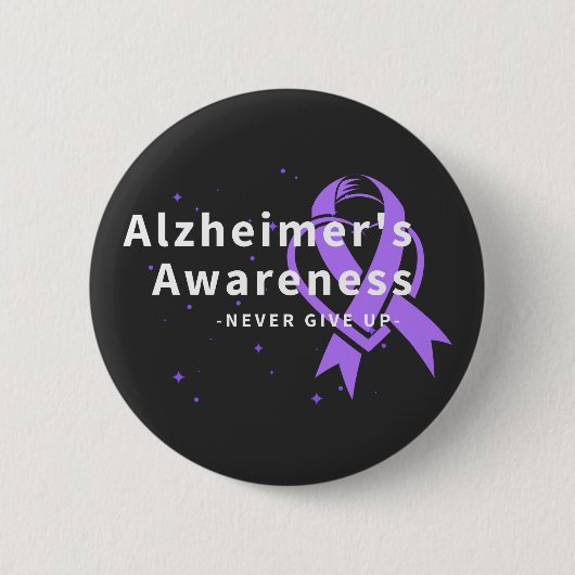 Nooit opgeven - Alzheimer's Bewustheid Ronde Button 5,7 Cm (Voorkant)
