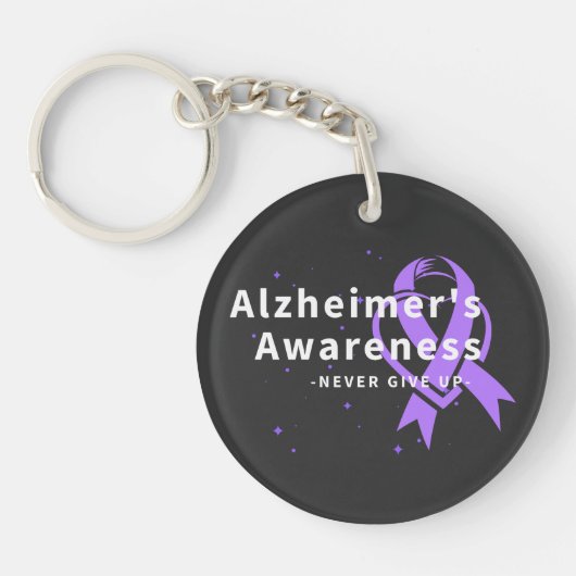 Nooit opgeven - Alzheimer's Bewustheid Sleutelhanger (Voorkant)
