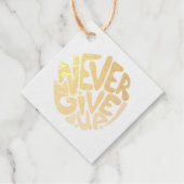 Nooit opgeven - Blauw en rood donkerder prijsopgav Bedankjes Labels (Voorkant)