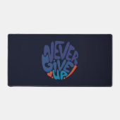 Nooit opgeven - Blauw en rood donkerder prijsopgav Bureaumat (Voorkant)