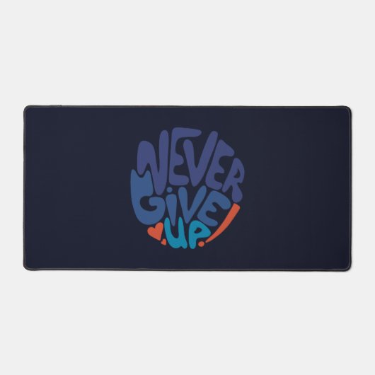 Nooit opgeven - Blauw en rood donkerder prijsopgav Bureaumat (Voorkant)