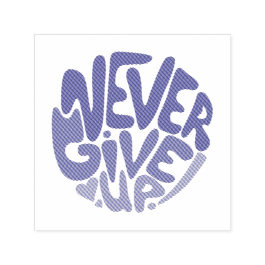 Nooit opgeven - Blauw en rood donkerder prijsopgav Zelfinktende Stempel (Design)