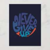 Nooit Opgeven - Blauwe en Rode Donkere Verjaardag  Briefkaart (Voorkant)