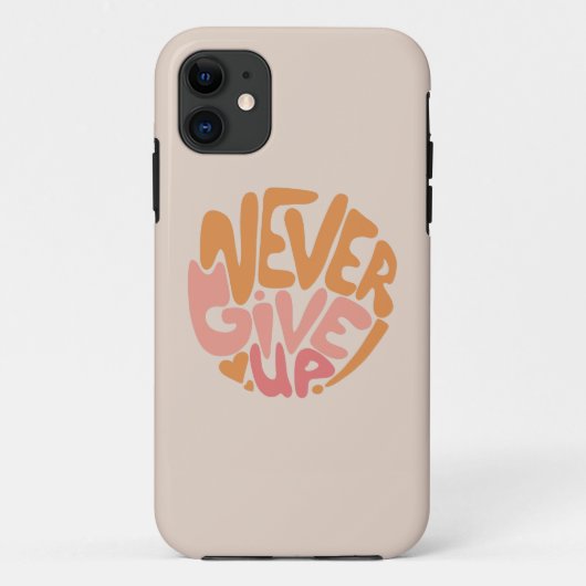 Nooit opgeven - Blush Pink en Sinaasappel Motivati Case-Mate iPhone Case (Achterkant)