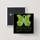 Nooit opgeven - Botervliegenlymfoom Vierkante Button 5,1 Cm (Voorkant /achterkant)