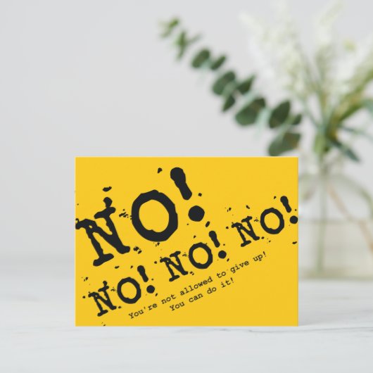 Nooit opgeven briefkaart (Staand voorkant)