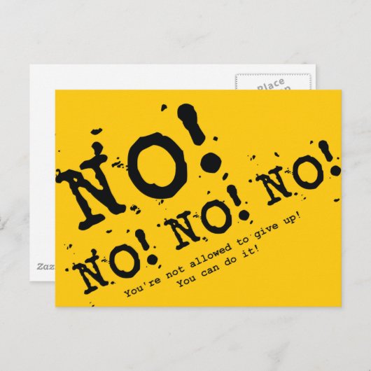 Nooit opgeven briefkaart (Voorkant / Achterkant)